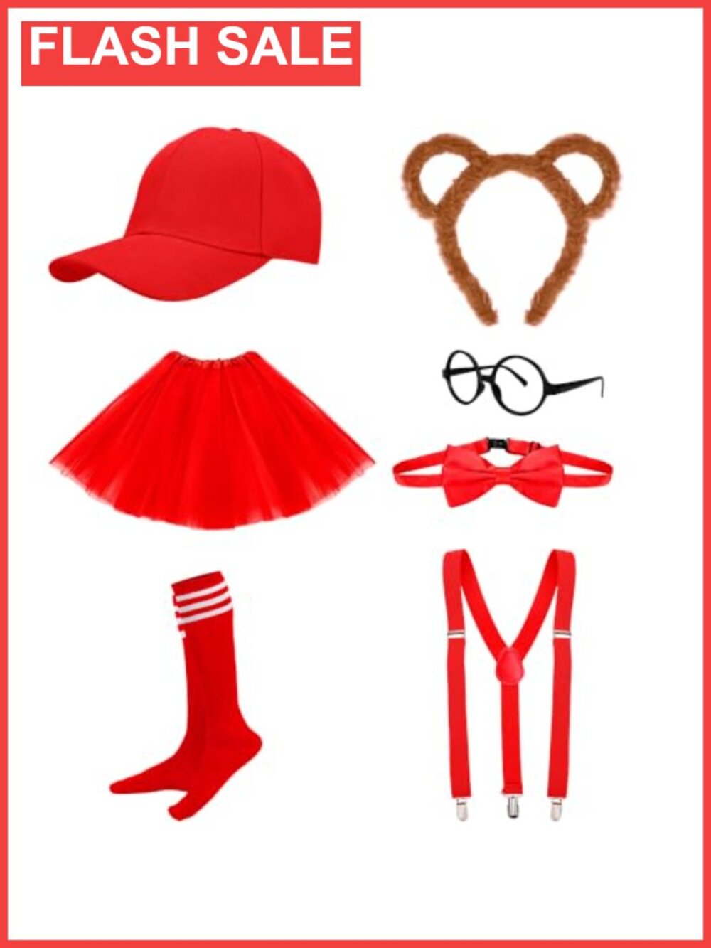 Chipmunk Costume Set 7 Pcs Animal Ears Headband Cosplay Halloween
